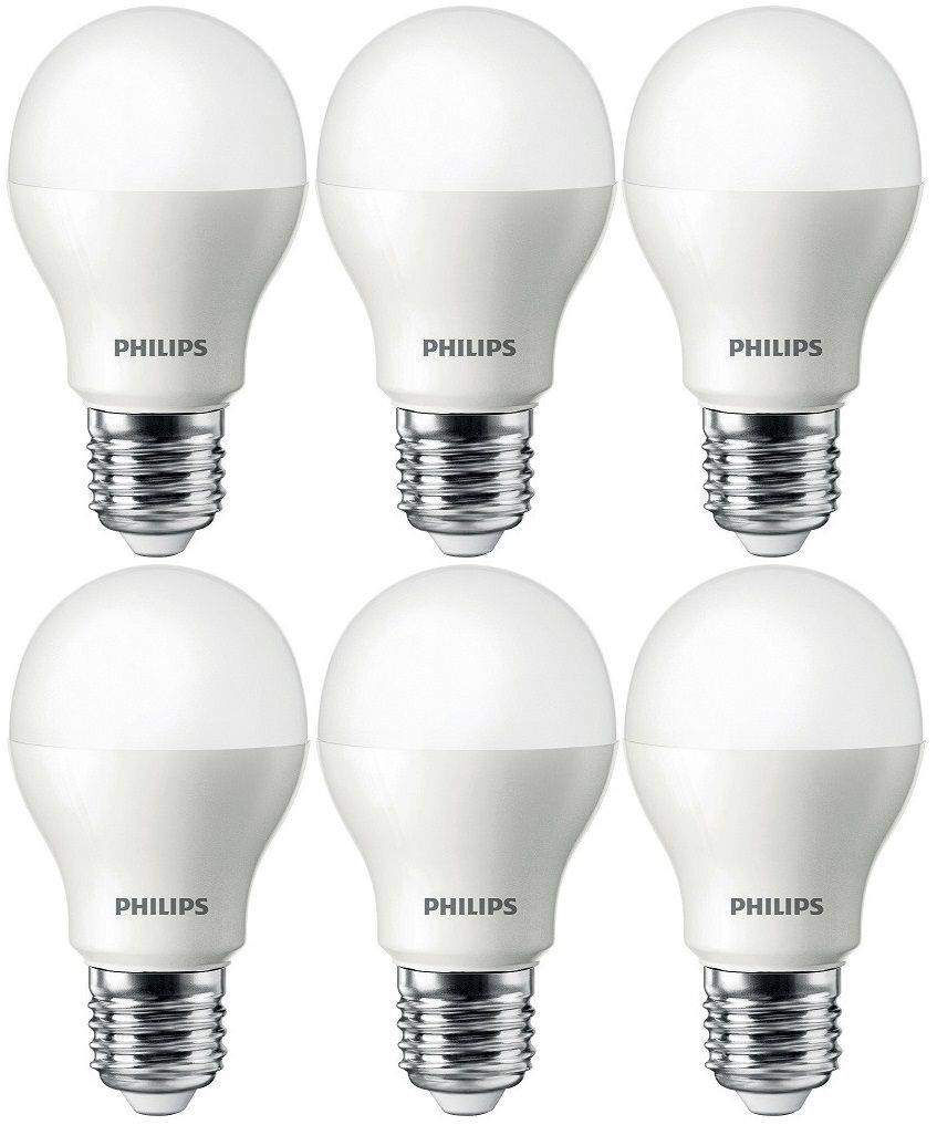 6 Philips LED lamp E27 4W 6500K |