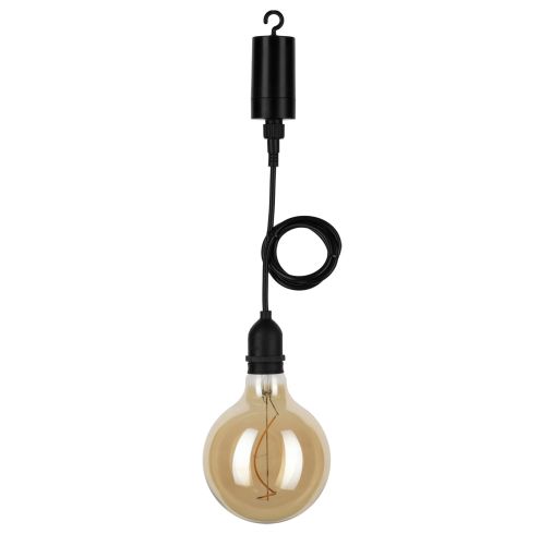 Hanglamp 1m kabel met LED G125 lamp 2200K op batterijen IP44 |