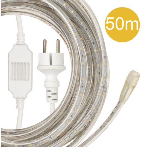 LED lichtslang 50 meter 5W/m 380lm/m 4000K IP65 Kabel 1.5 meter met ingebouwde adapter eindkapje | SameLight.nl