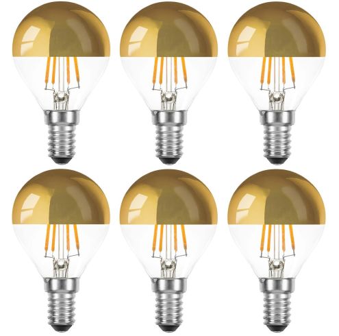 solide programma grond 6 stuks led kopspiegellamp goud E14 4W 2200K | SameLight.nl