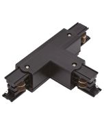 3-Fase Rail - T-vorm Connector Links - Zwart